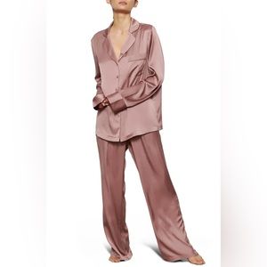 Skims Stretch Silk Pajama Pants | NWT | Size Large | Rose
